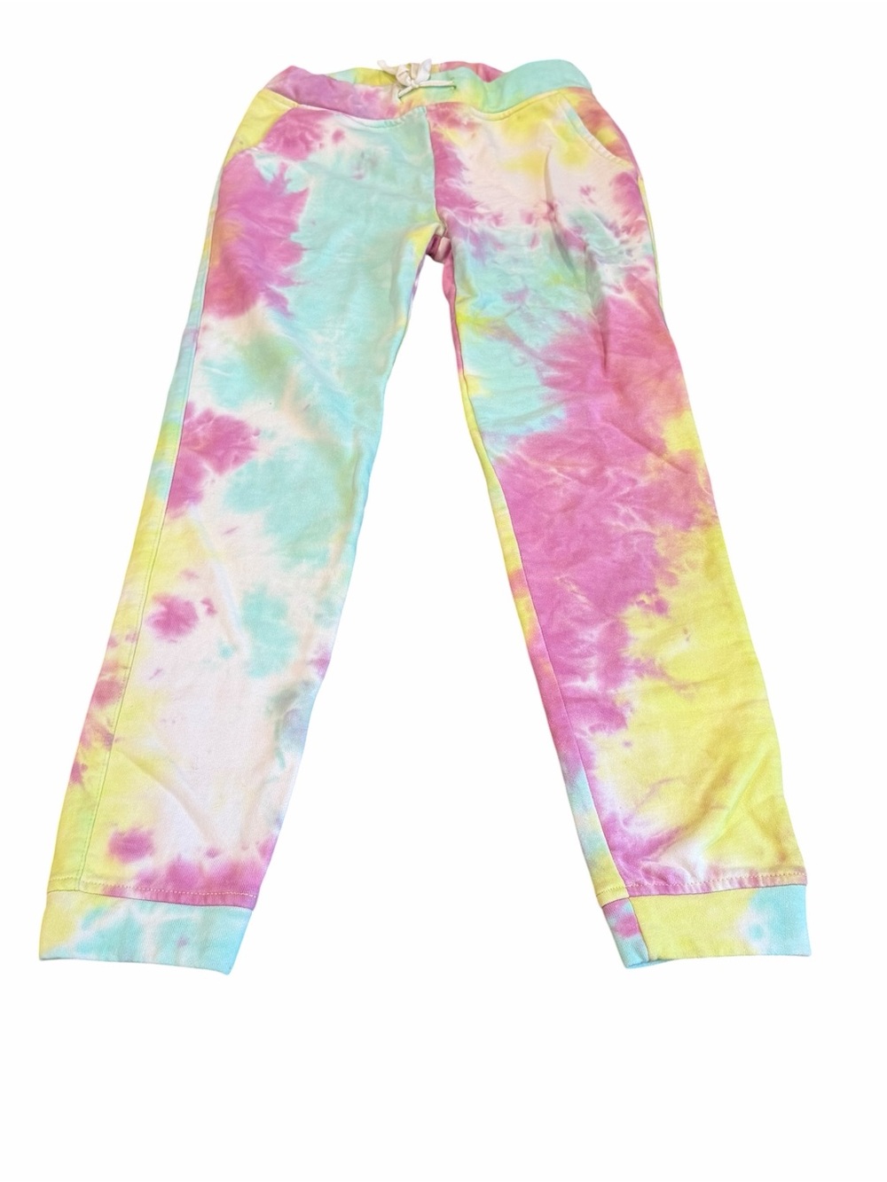 Appaman, Girls Pastel Tie-Dye Sweatpants in Pink, Yellow, Green, Size 10